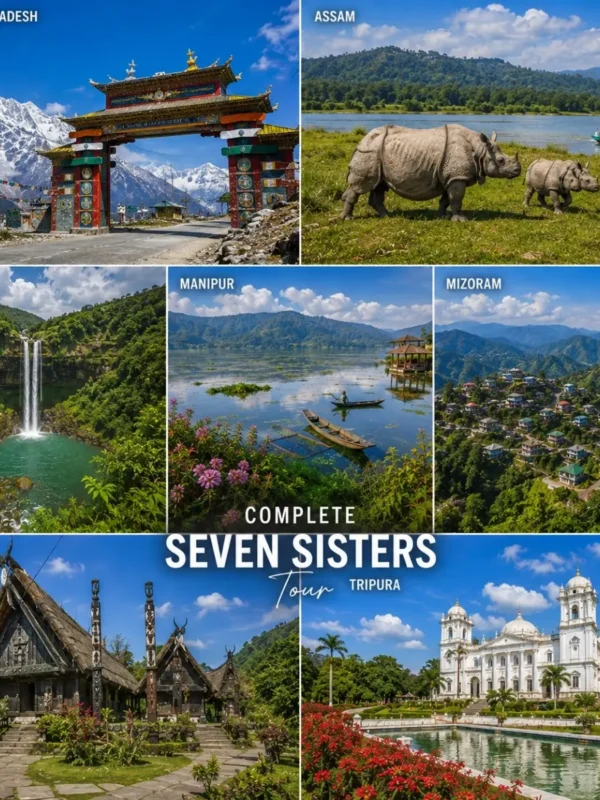 Complete Seven Sisters Tour Package featuring Assam, Meghalaya, Arunachal Pradesh, Nagaland, Manipur, Mizoram and Tripura