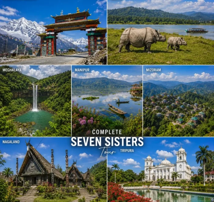 Complete Seven Sisters Tour Package featuring Assam, Meghalaya, Arunachal Pradesh, Nagaland, Manipur, Mizoram and Tripura