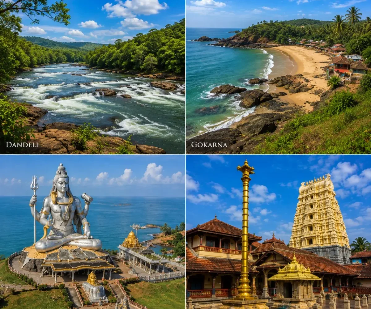 Dandeli, Gokarna, Murudeshwar & Udupi Tour Package featuring Kali River, Gokarna beaches, Murudeshwar Shiva Statue and Udupi Sri Krishna Temple