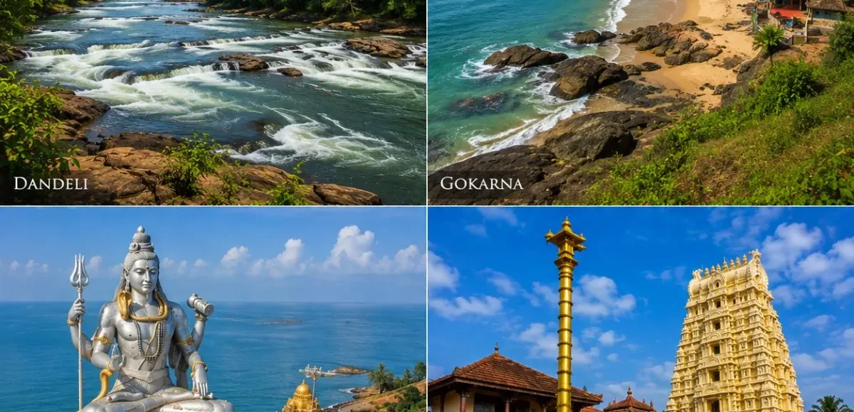 Dandeli, Gokarna, Murudeshwar & Udupi Tour Package featuring Kali River, Gokarna beaches, Murudeshwar Shiva Statue and Udupi Sri Krishna Temple