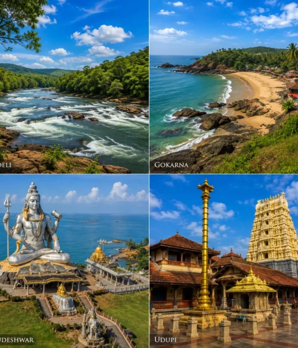 Dandeli, Gokarna, Murudeshwar & Udupi Tour Package featuring Kali River, Gokarna beaches, Murudeshwar Shiva Statue and Udupi Sri Krishna Temple
