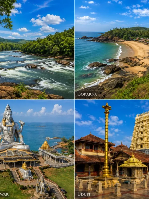 Dandeli, Gokarna, Murudeshwar & Udupi Tour Package featuring Kali River, Gokarna beaches, Murudeshwar Shiva Statue and Udupi Sri Krishna Temple