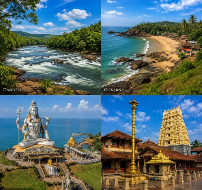 Dandeli, Gokarna, Murudeshwar & Udupi Tour Package featuring Kali River, Gokarna beaches, Murudeshwar Shiva Statue and Udupi Sri Krishna Temple