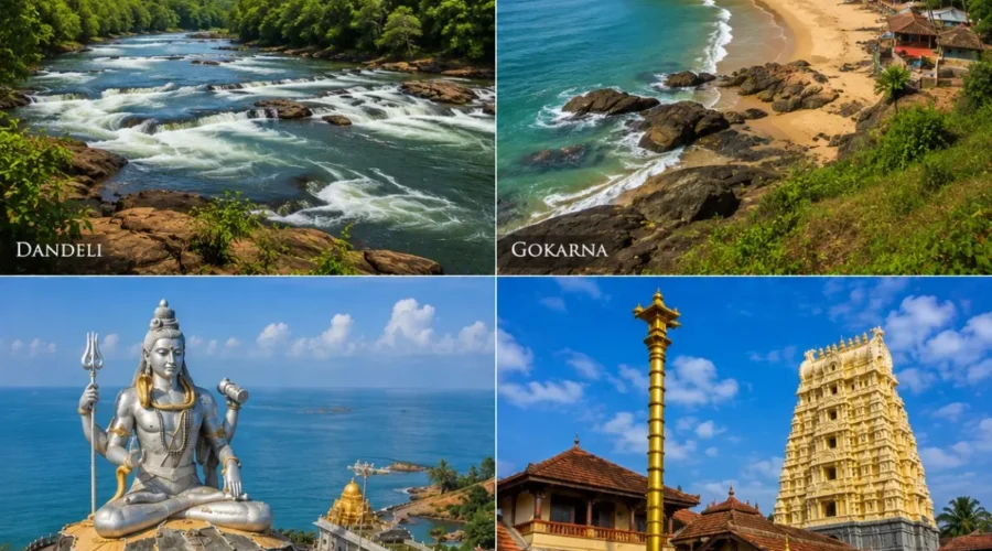 Dandeli, Gokarna, Murudeshwar & Udupi Tour Package featuring Kali River, Gokarna beaches, Murudeshwar Shiva Statue and Udupi Sri Krishna Temple