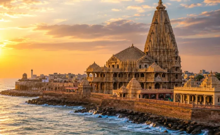 Dwarka Somnath Tour Package featuring Dwarkadhish Temple, Somnath Jyotirlinga, Bet Dwarka, Nageshwar Jyotirlinga and Bhalka Tirth.
