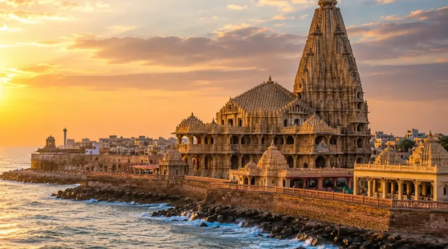 Dwarka Somnath Tour Package featuring Dwarkadhish Temple, Somnath Jyotirlinga, Bet Dwarka, Nageshwar Jyotirlinga and Bhalka Tirth.