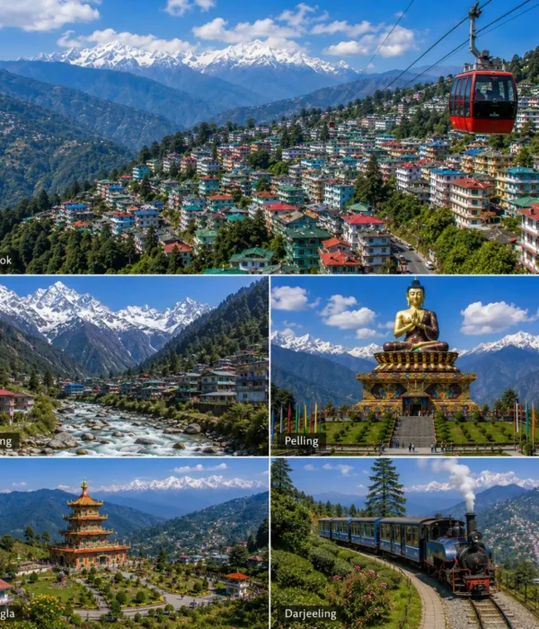 Gangtok Lachung Pelling Darjeeling Tour Package featuring Tsomgo Lake, Yumthang Valley, Pelling Skywalk, Tiger Hill and Mount Kanchenjunga.