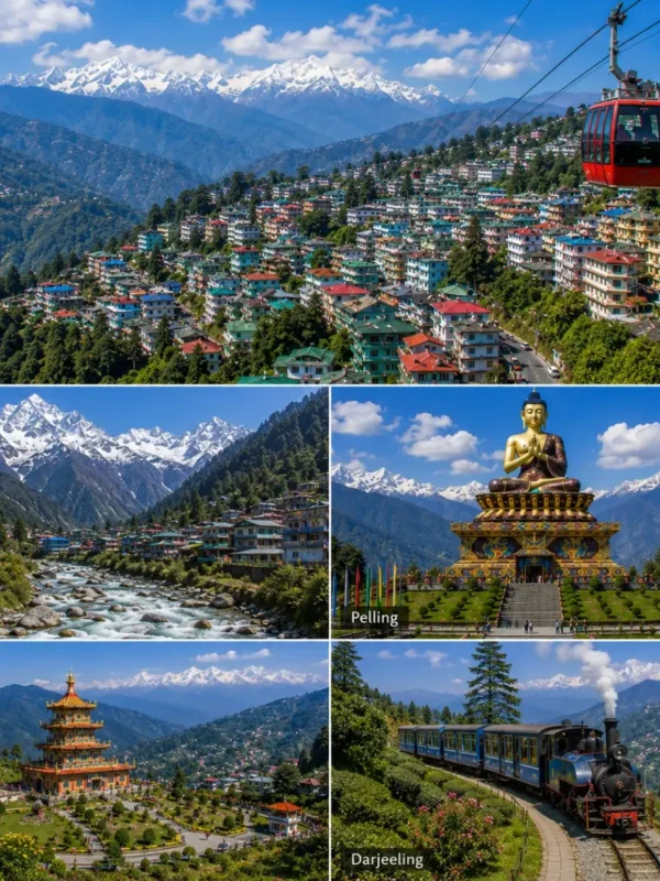 Gangtok Lachung Pelling Darjeeling Tour Package featuring Tsomgo Lake, Yumthang Valley, Pelling Skywalk, Tiger Hill and Mount Kanchenjunga.