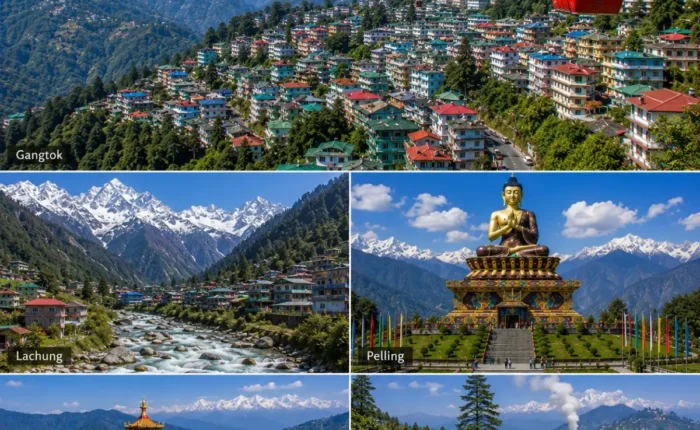 Gangtok Lachung Pelling Darjeeling Tour Package featuring Tsomgo Lake, Yumthang Valley, Pelling Skywalk, Tiger Hill and Mount Kanchenjunga.
