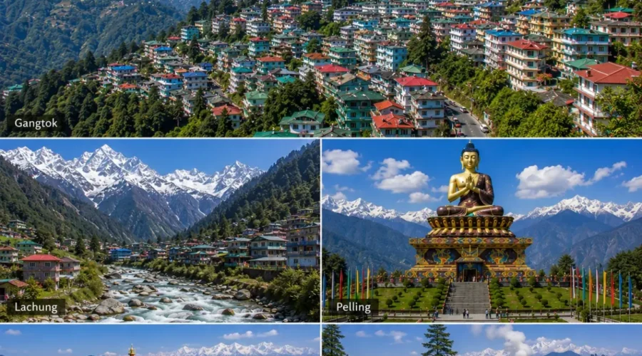 Gangtok Lachung Pelling Darjeeling Tour Package featuring Tsomgo Lake, Yumthang Valley, Pelling Skywalk, Tiger Hill and Mount Kanchenjunga.
