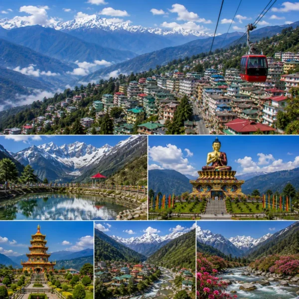 Gangtok Lachung Pelling Tour Package featuring Tsomgo Lake, Yumthang Valley, Zero Point, Pelling Skywalk and Mount Kanchenjunga.