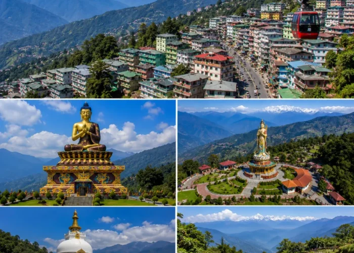 Gangtok Namchi Ravangla Tour Package featuring Tsomgo Lake, Buddha Park Ravangla, Char Dham Namchi, Rumtek Monastery and Mount Kanchenjunga.