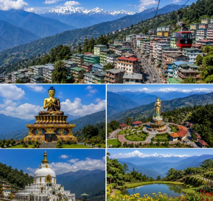 Gangtok Namchi Ravangla Tour Package featuring Tsomgo Lake, Buddha Park Ravangla, Char Dham Namchi, Rumtek Monastery and Mount Kanchenjunga.