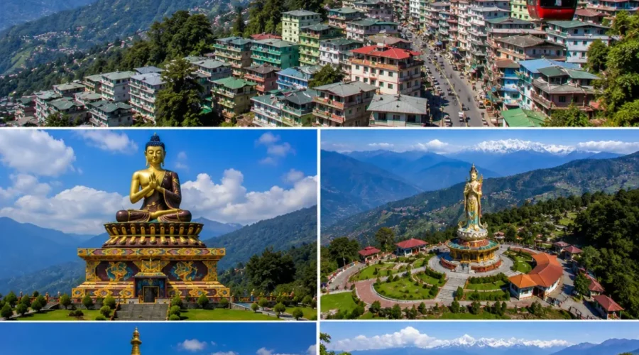 Gangtok Namchi Ravangla Tour Package featuring Tsomgo Lake, Buddha Park Ravangla, Char Dham Namchi, Rumtek Monastery and Mount Kanchenjunga.