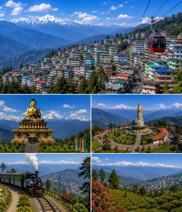 Gangtok Pelling Darjeeling Tour Package featuring Tsomgo Lake, Pelling Skywalk, Tiger Hill, Batasia Loop, Rumtek Monastery and Mount Kanchenjunga.