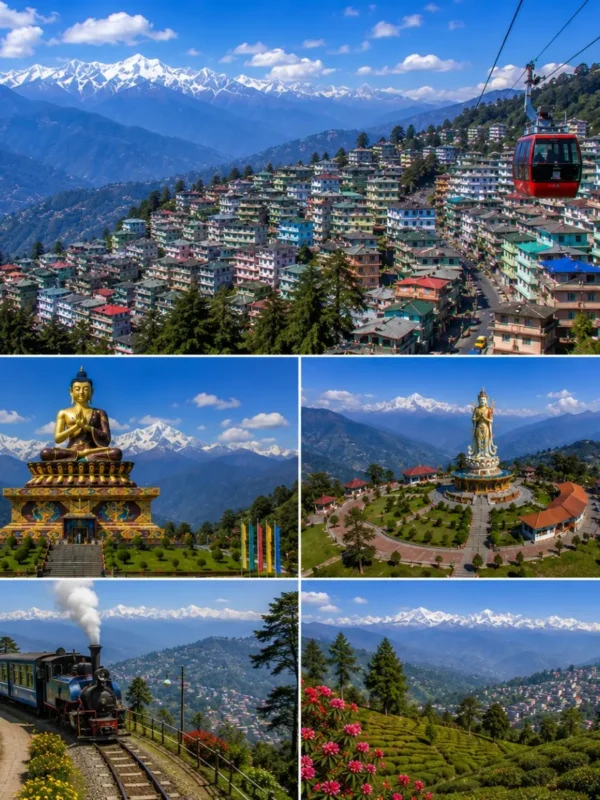 Gangtok Pelling Darjeeling Tour Package featuring Tsomgo Lake, Pelling Skywalk, Tiger Hill, Batasia Loop, Rumtek Monastery and Mount Kanchenjunga.