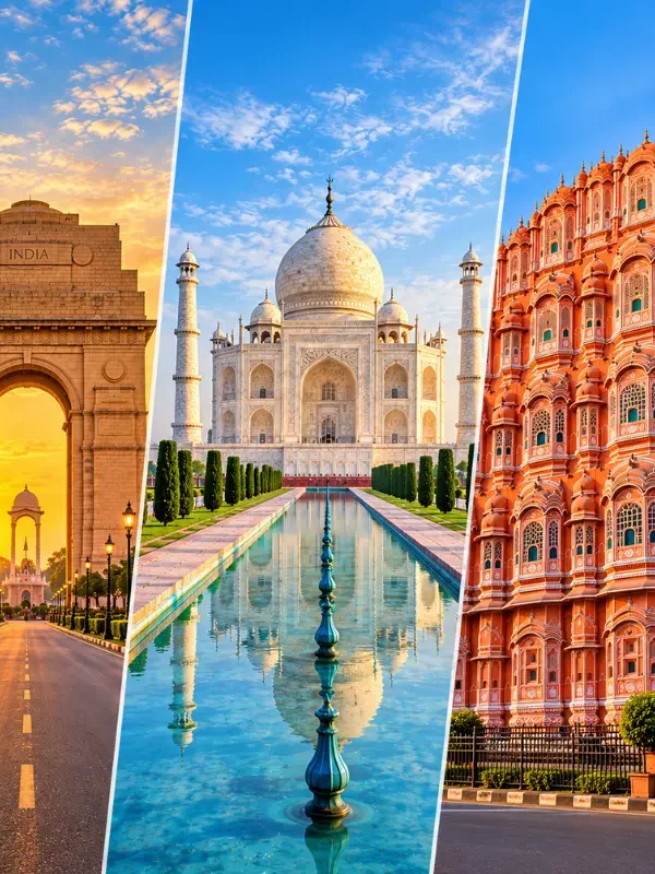 Golden Triangle Tour Package featuring Delhi, Taj Mahal in Agra and historic forts of Jaipur
