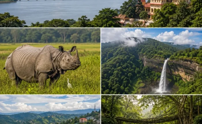 Guwahati, Kaziranga, Shillong & Cherrapunji Tour Package featuring Kaziranga National Park, Umiam Lake, Nohkalikai Falls and Living Root Bridges