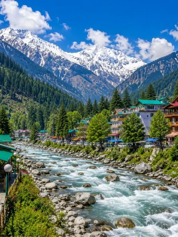 Himachal Pradesh 5 Nights 6 Days bus package from Delhi featuring Shimla, Manali, Kufri, Solang Valley and scenic Himalayan landscapes.