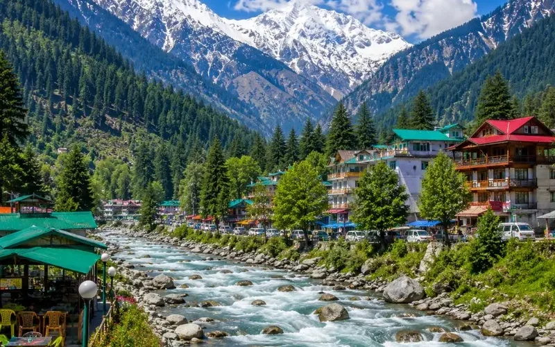 Himachal Pradesh 5 Nights 6 Days bus package from Delhi featuring Shimla, Manali, Kufri, Solang Valley and scenic Himalayan landscapes.