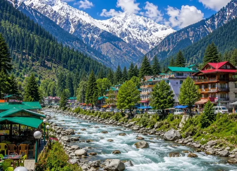 Himachal Pradesh 5 Nights 6 Days bus package from Delhi featuring Shimla, Manali, Kufri, Solang Valley and scenic Himalayan landscapes.