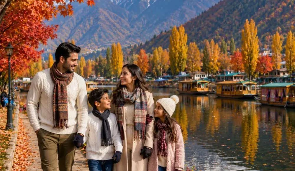 Kashmir Autumn Special featuring Srinagar, Gulmarg, Pahalgam, Dal Lake, houseboat stay and colourful Chinar trees in autumn.