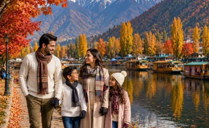 Kashmir Autumn Special featuring Srinagar, Gulmarg, Pahalgam, Dal Lake, houseboat stay and colourful Chinar trees in autumn.