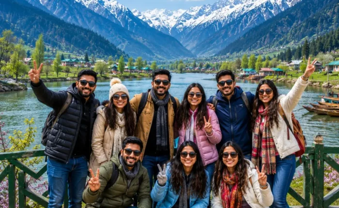 Kashmir Valley Group Tour Package featuring Dal Lake, Gulmarg, Pahalgam, Sonamarg, snow-covered mountains and beautiful Himalayan landscapes.