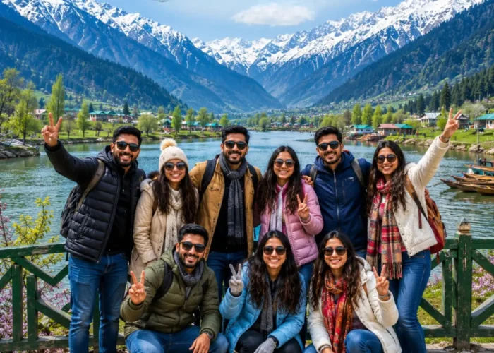 Kashmir Valley Group Tour Package featuring Dal Lake, Gulmarg, Pahalgam, Sonamarg, snow-covered mountains and beautiful Himalayan landscapes.