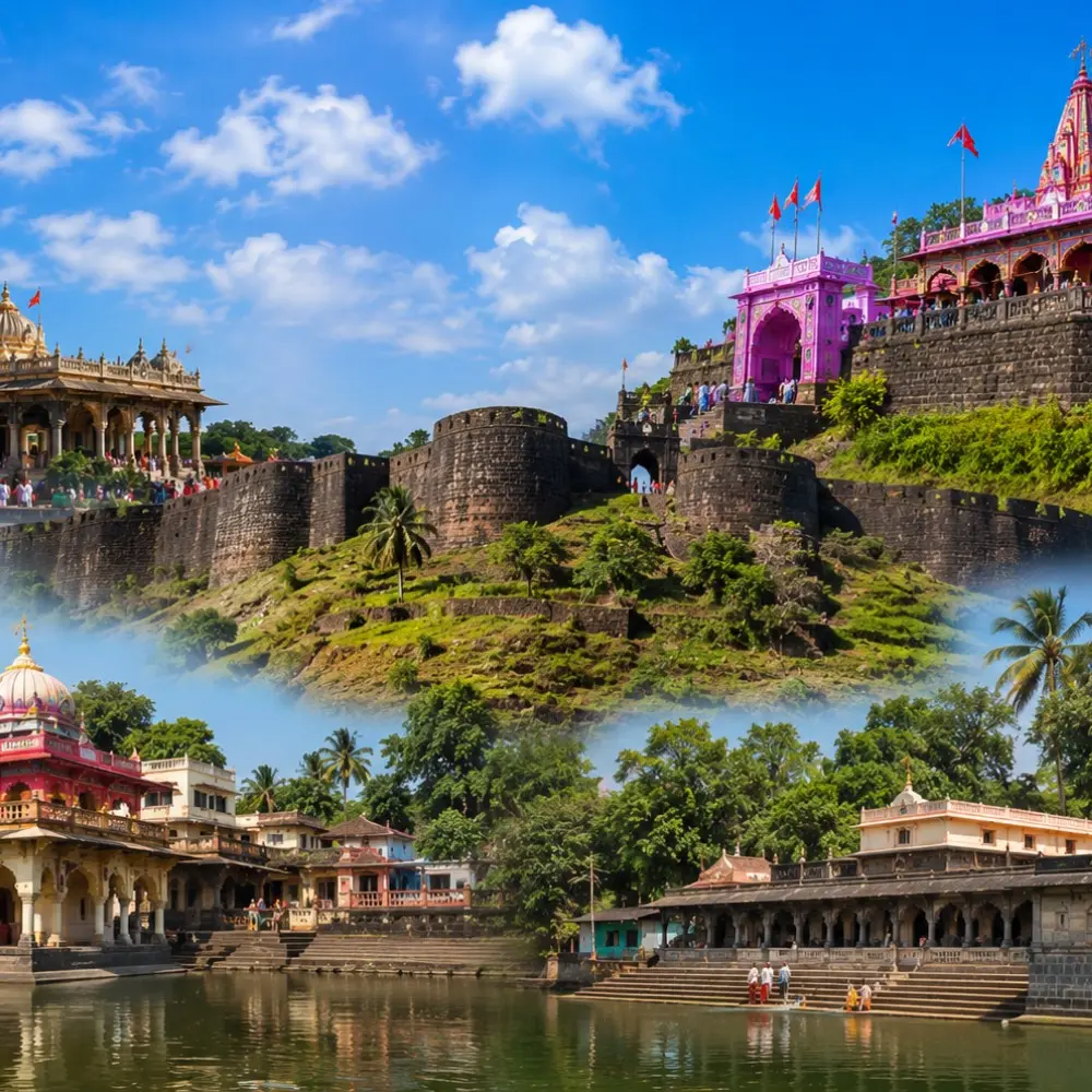 Kolhapur Weekly Tour by Bus 3 Nights 4 Days from Mumbai featuring Mahalakshmi Temple, Jyotiba Temple, Panhala Fort and Kolhapur sightseeing.