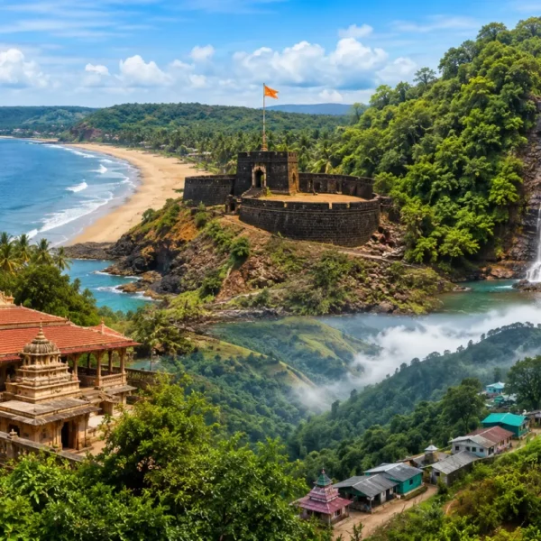 Konkan Darshan 3 Nights 4 Days bus package from Mumbai featuring Ganpatipule, Ratnagiri, scenic beaches, temples and the Konkan coastline.