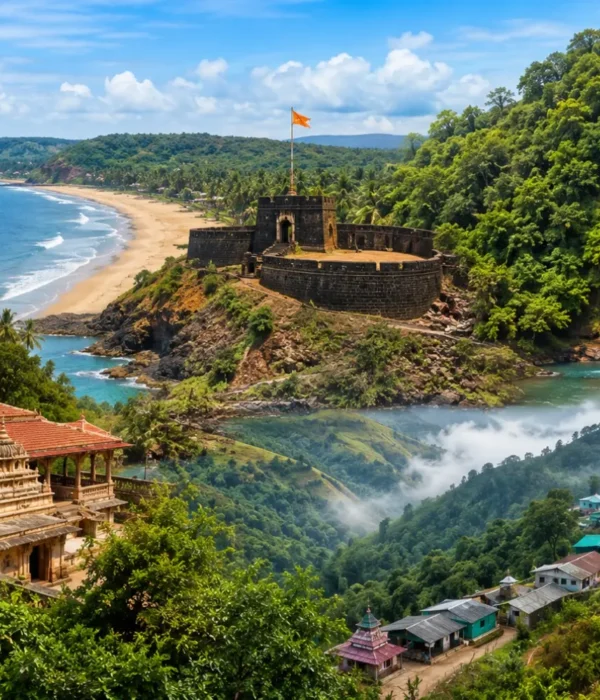 Konkan Darshan 3 Nights 4 Days bus package from Mumbai featuring Ganpatipule, Ratnagiri, scenic beaches, temples and the Konkan coastline.