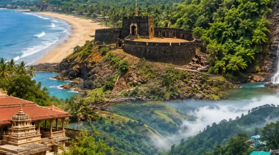 Konkan Darshan 3 Nights 4 Days bus package from Mumbai featuring Ganpatipule, Ratnagiri, scenic beaches, temples and the Konkan coastline.