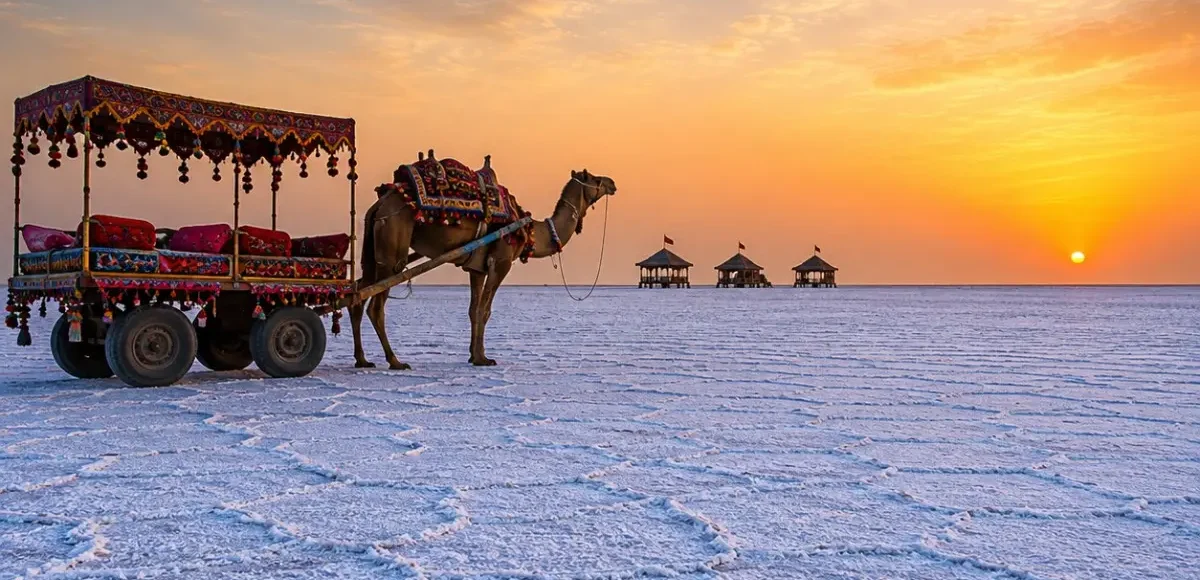Kutch Bhuj Mandvi Rann of Kutch Tour Package featuring White Rann of Kutch, Bhuj, Mandvi Beach, Vijay Vilas Palace and Kala Dungar.