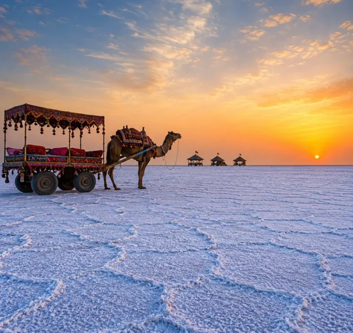 Kutch Bhuj Mandvi Rann of Kutch Tour Package featuring White Rann of Kutch, Bhuj, Mandvi Beach, Vijay Vilas Palace and Kala Dungar.