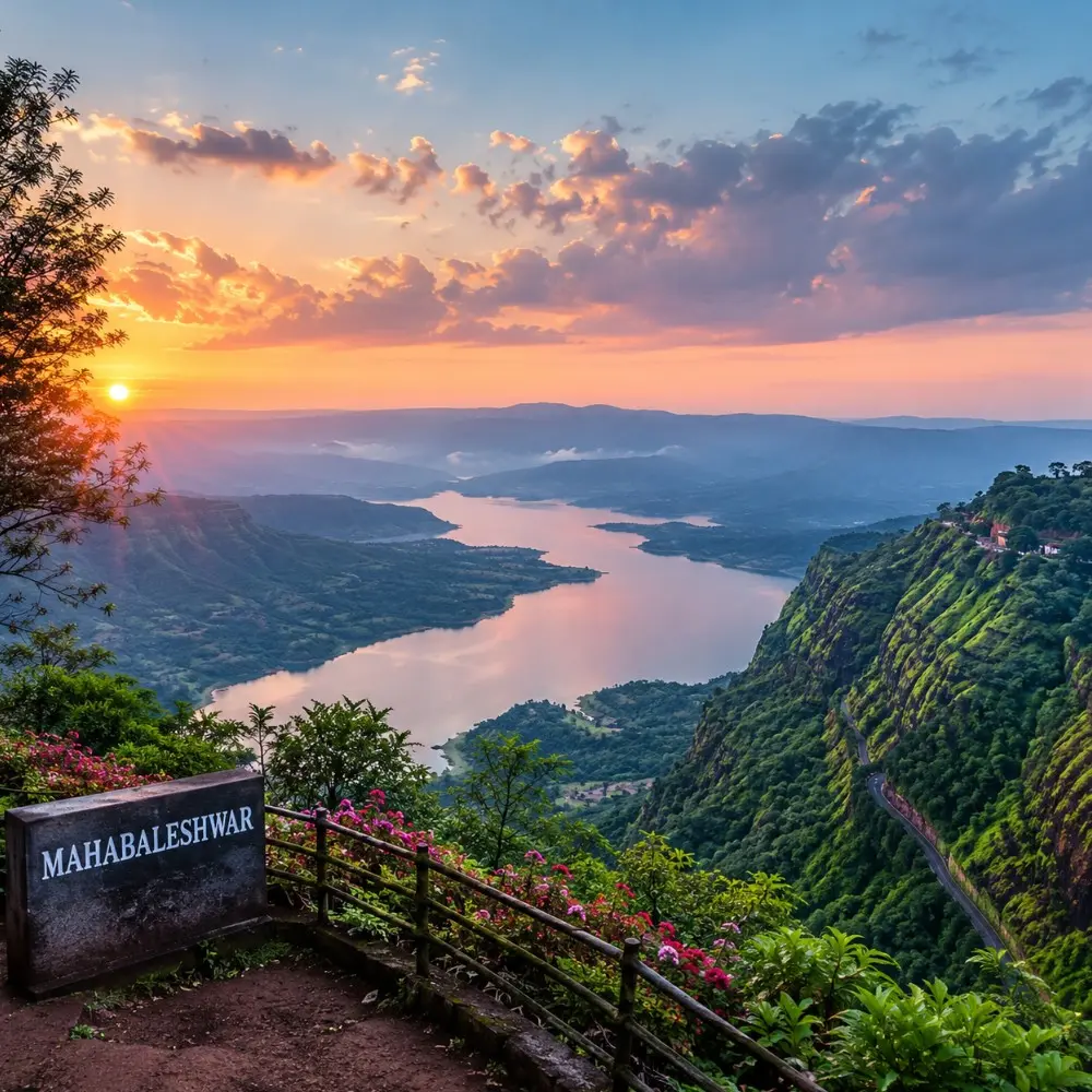 Mahabaleshwar 2 Nights 3 Days tour package by bus featuring scenic viewpoints, Venna Lake, Mapro Garden and strawberry farms
