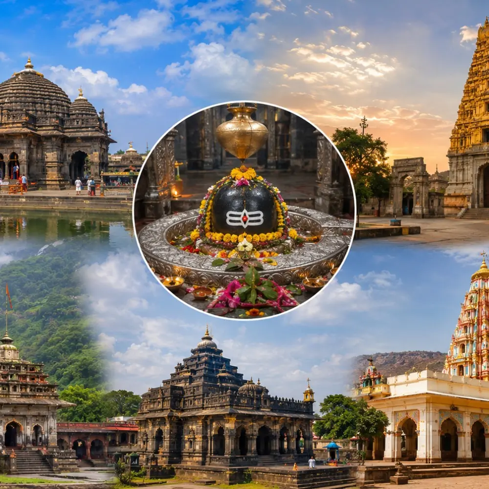 Maharashtra 5 Jyotirlinga Darshan 4 Nights 5 Days bus package from Mumbai covering Trimbakeshwar, Bhimashankar, Grishneshwar, Aundha Nagnath and Parli Vaijnath temples.