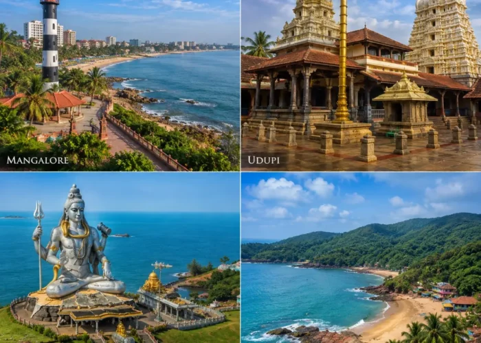 Mangalore, Udupi, Murudeshwar & Gokarna Tour Package featuring Murudeshwar Shiva Statue, Udupi Sri Krishna Temple, Gokarna beaches and Mangalore coastline