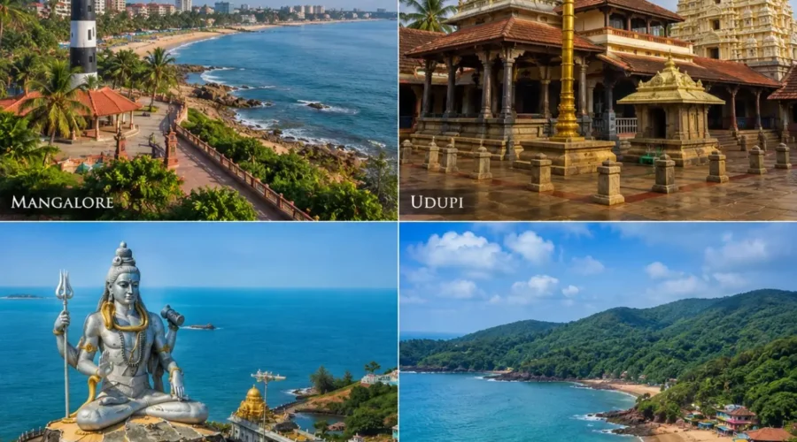 Mangalore, Udupi, Murudeshwar & Gokarna Tour Package featuring Murudeshwar Shiva Statue, Udupi Sri Krishna Temple, Gokarna beaches and Mangalore coastline