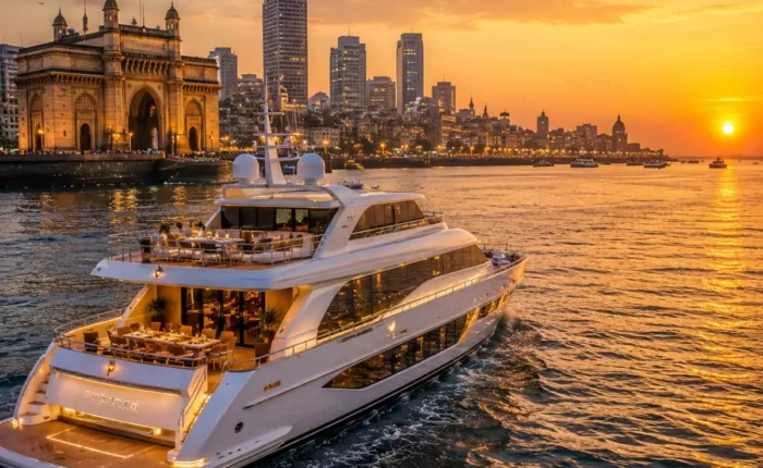 Mumbai Weekend Cruise Package featuring a luxury cruise ship sailing from Mumbai with ocean views, fine dining, live entertainment and premium onboard experiences.