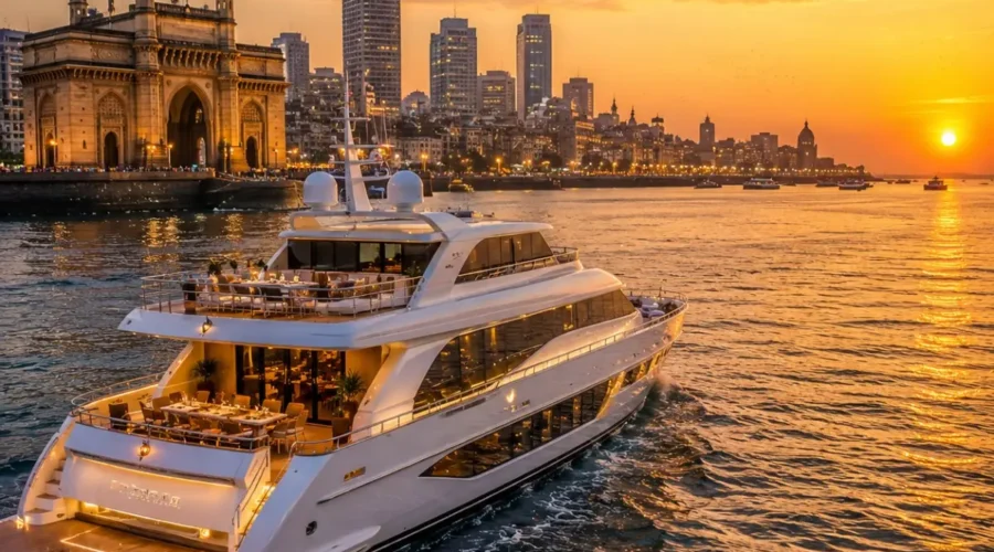 Mumbai Weekend Cruise Package featuring a luxury cruise ship sailing from Mumbai with ocean views, fine dining, live entertainment and premium onboard experiences.