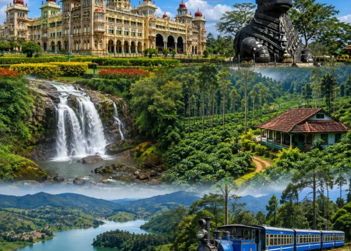 Mysuru, Coorg & Ooty Tour Package featuring Mysore Palace, Coorg coffee plantations, Abbey Falls and Ooty tea gardens