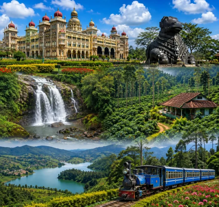 Mysuru, Coorg & Ooty Tour Package featuring Mysore Palace, Coorg coffee plantations, Abbey Falls and Ooty tea gardens