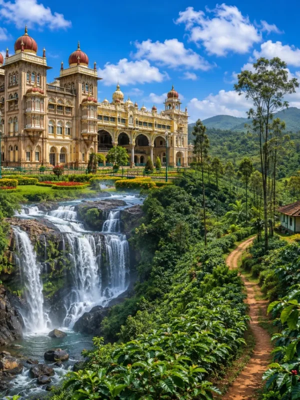 Mysuru & Coorg Tour Package featuring Mysore Palace, Chamundi Hills, Abbey Falls and Coorg coffee plantations