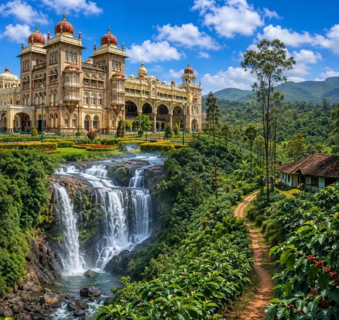 Mysuru & Coorg Tour Package featuring Mysore Palace, Chamundi Hills, Abbey Falls and Coorg coffee plantations