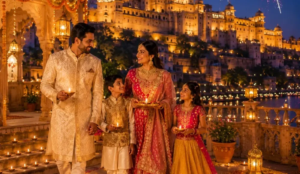 Rajasthan Royal Diwali Tour Package featuring Jaipur, Udaipur, Jodhpur, royal palaces, forts and festive Diwali celebrations.