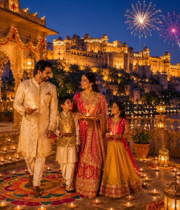 Rajasthan Royal Diwali Tour Package featuring Jaipur, Udaipur, Jodhpur, royal palaces, forts and festive Diwali celebrations.