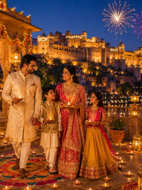 Rajasthan Royal Diwali Tour Package featuring Jaipur, Udaipur, Jodhpur, royal palaces, forts and festive Diwali celebrations.