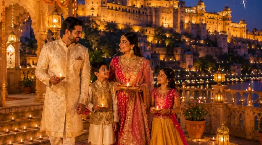 Rajasthan Royal Diwali Tour Package featuring Jaipur, Udaipur, Jodhpur, royal palaces, forts and festive Diwali celebrations.