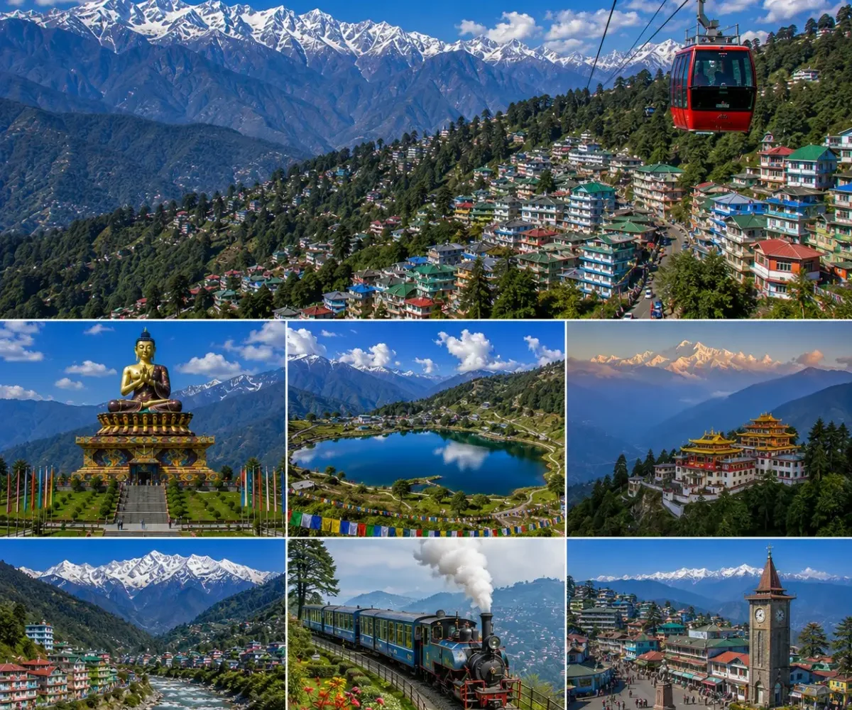 Sikkim Darjeeling Grand Tour Package featuring Tsomgo Lake, Yumthang Valley, Pelling Skywalk, Tiger Hill, Darjeeling Toy Train and Mount Kanchenjunga.